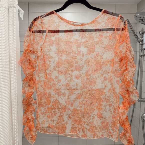 Pink Mesh Top | Zara | Medium - Picture 3 of 3